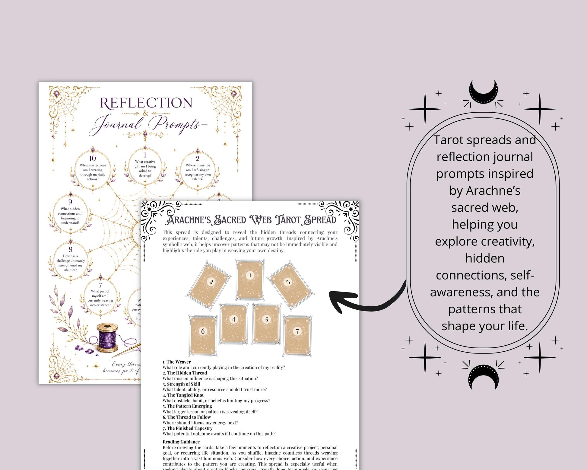 Arachne Grimoire Pages Printable PDF | Greek Mythology Book of Shadows | Witch Journal | Arachne Guide