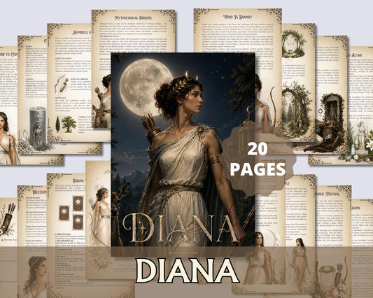 Diana Grimoire Printable PDF | Roman Goddess Book of Shadows | Rituals & Correspondences