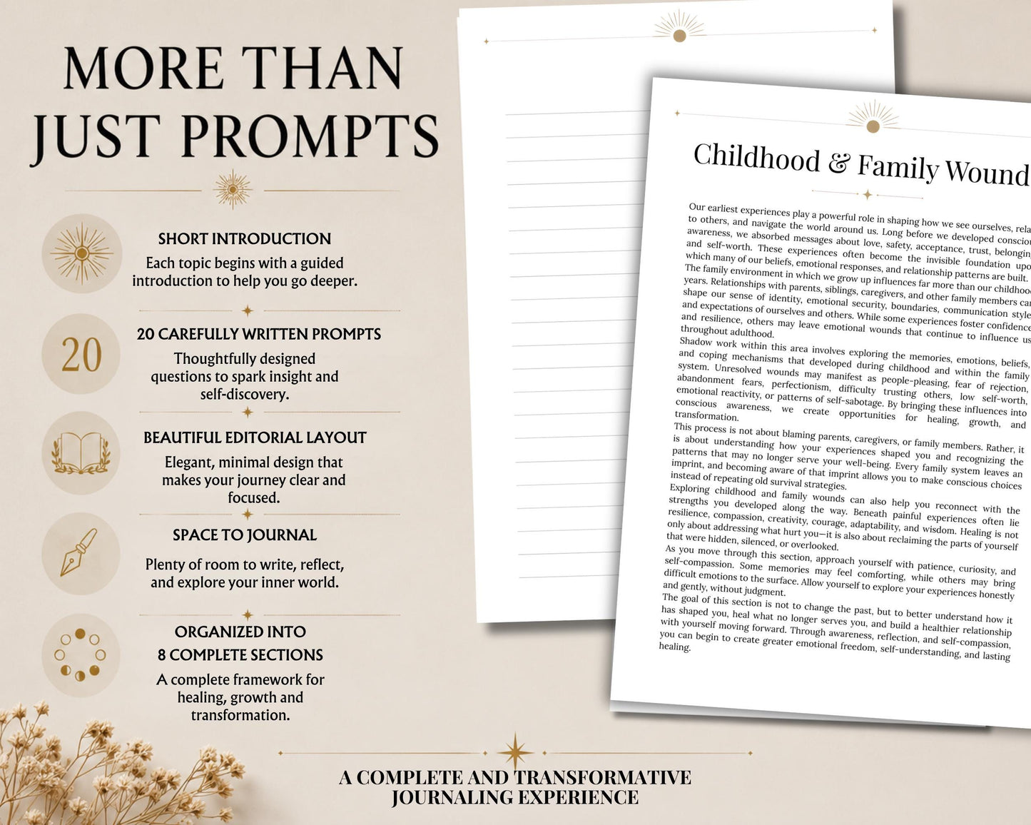 Shadow Work PDF | 1600 Prompts | Inner Child Workbook | Self Love, Trauma Healing & Self Discovery