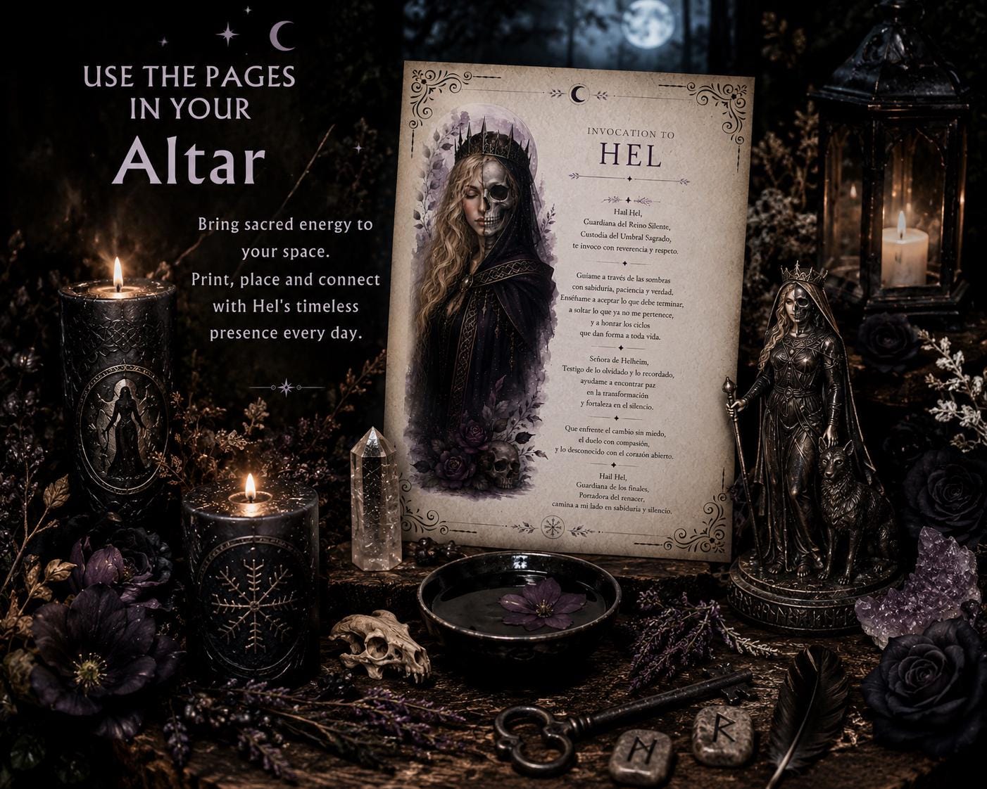 Hel Grimoire Printable PDF | Norse Goddess of Death & Helheim | Shadow Work Journal | Norse Mythology Book of Shadows | Witchcraft Guide