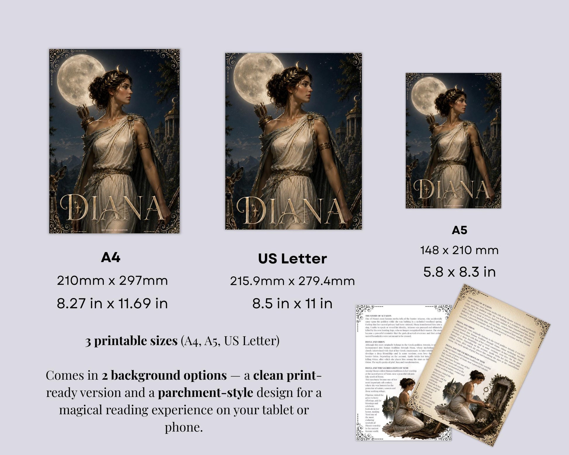 Diana Grimoire Printable PDF | Roman Goddess Book of Shadows | Rituals & Correspondences