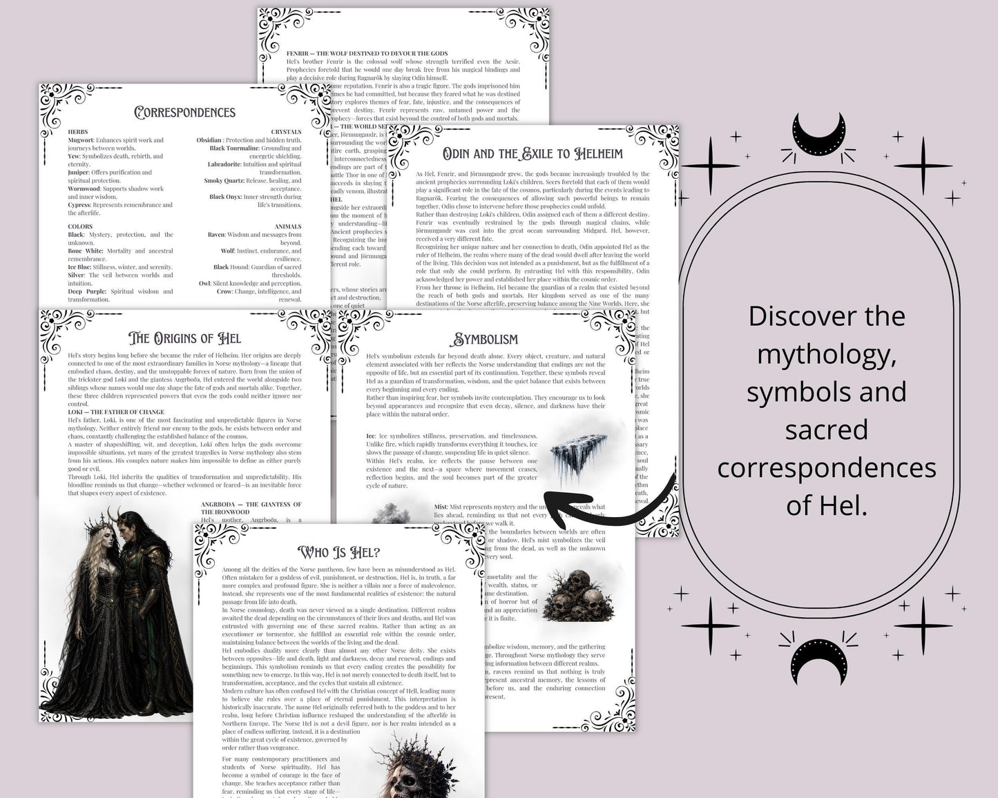 Hel Grimoire Printable PDF | Norse Goddess of Death & Helheim | Shadow Work Journal | Norse Mythology Book of Shadows | Witchcraft Guide