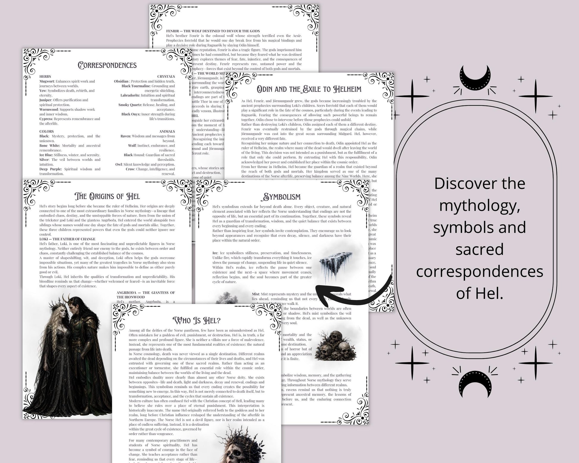 Hel Grimoire Printable PDF | Norse Goddess of Death & Helheim | Shadow Work Journal | Norse Mythology Book of Shadows | Witchcraft Guide