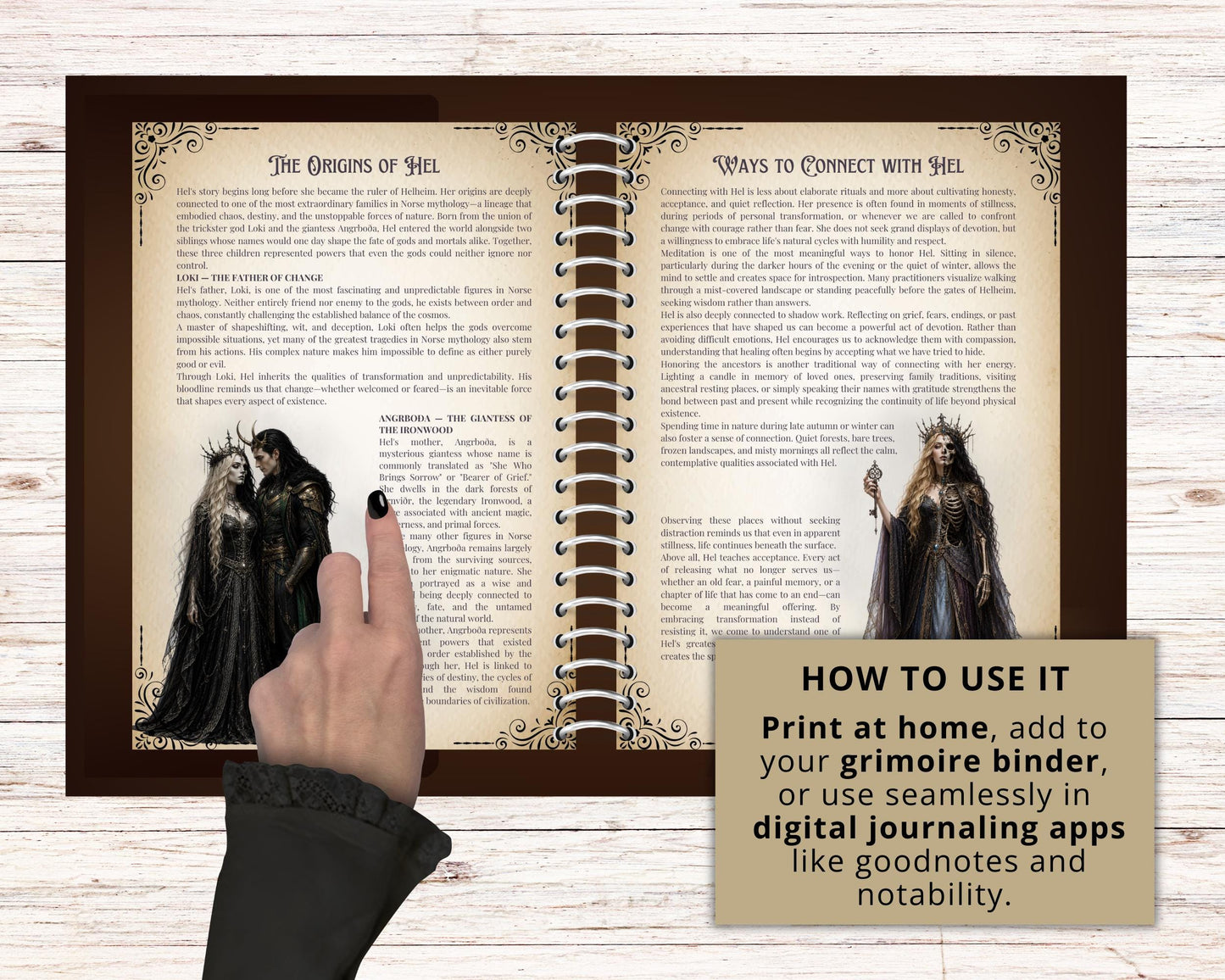 Hel Grimoire Printable PDF | Norse Goddess of Death & Helheim | Shadow Work Journal | Norse Mythology Book of Shadows | Witchcraft Guide