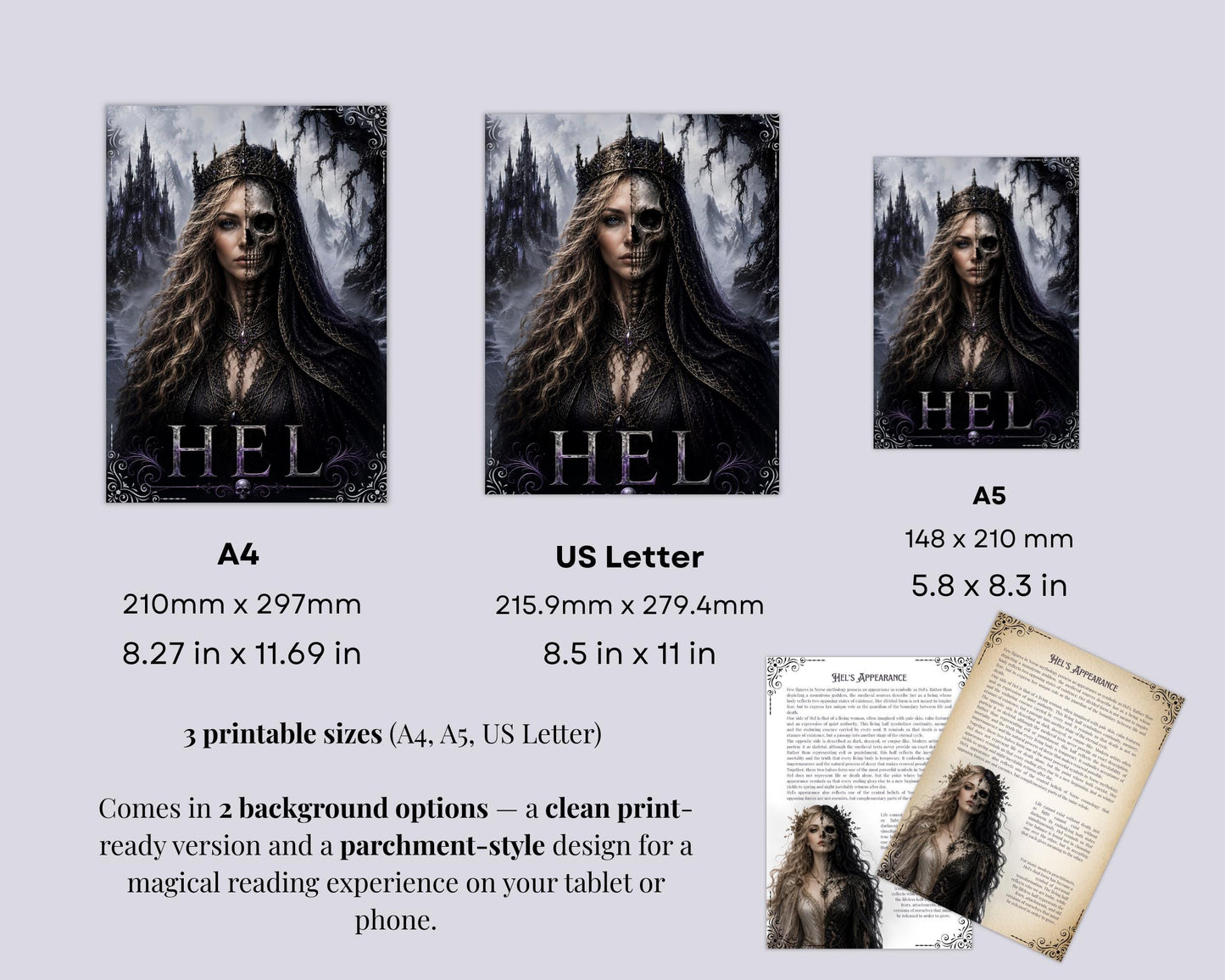 Hel Grimoire Printable PDF | Norse Goddess of Death & Helheim | Shadow Work Journal | Norse Mythology Book of Shadows | Witchcraft Guide