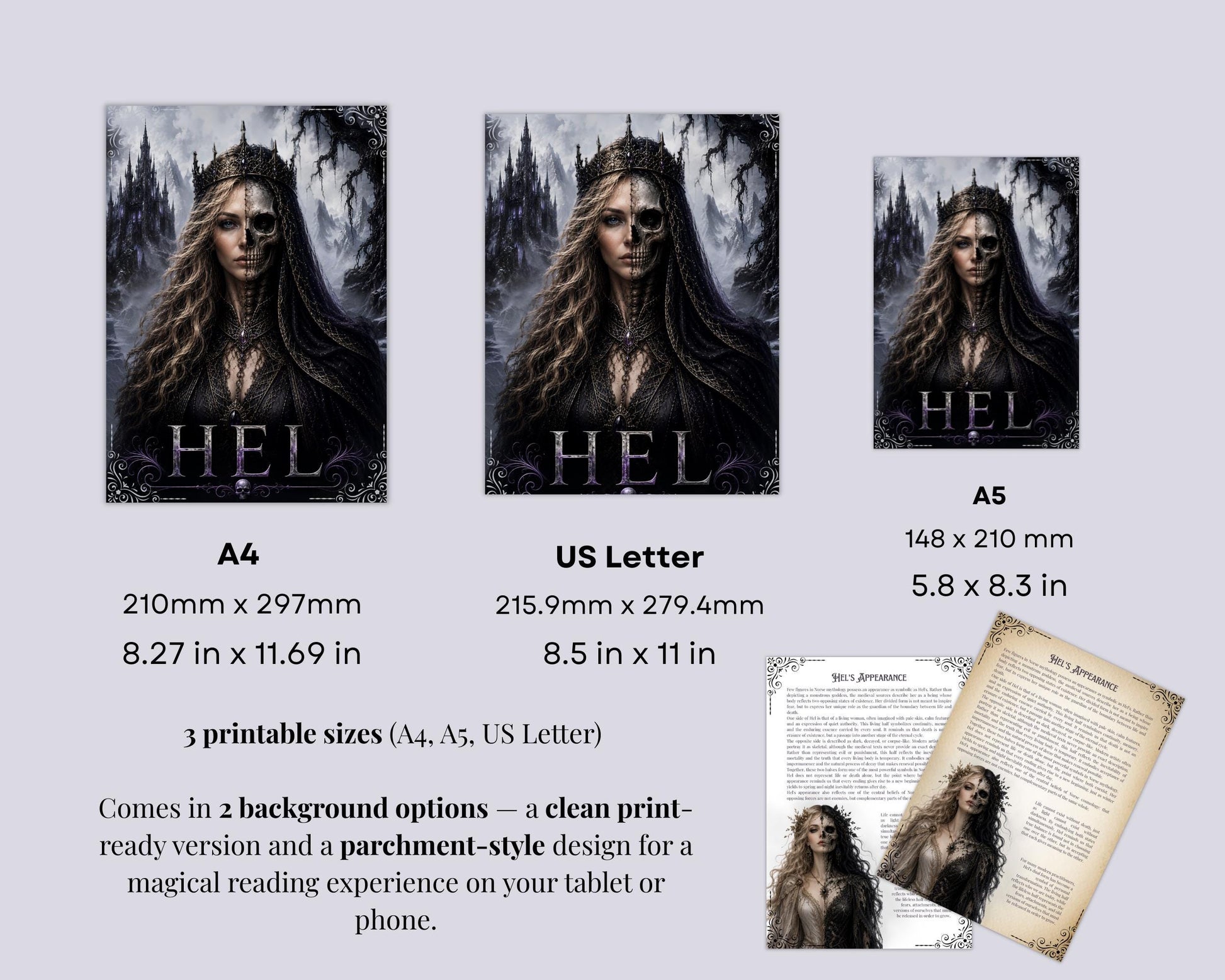 Hel Grimoire Printable PDF | Norse Goddess of Death & Helheim | Shadow Work Journal | Norse Mythology Book of Shadows | Witchcraft Guide