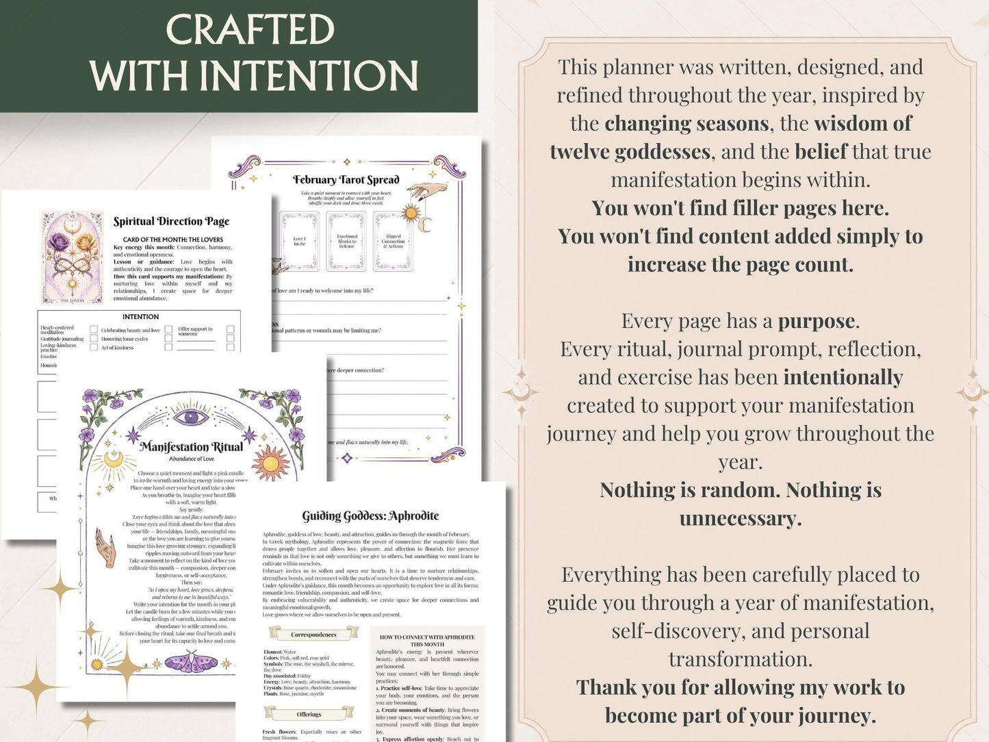 2027 Witch Planner | Manifestation Witch Planner | Hyperlinked Digital Planner, Moon Phases, Goddesses, Tarot, Astrology & Habit Trackers