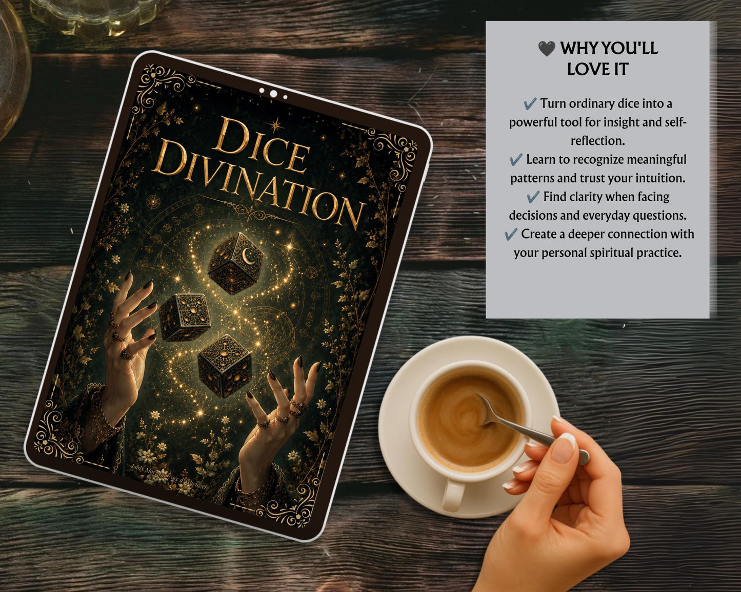Dice Divination Guide PDF, Cleromancy Printable Grimoire, Dice Reading Spreads & Journal