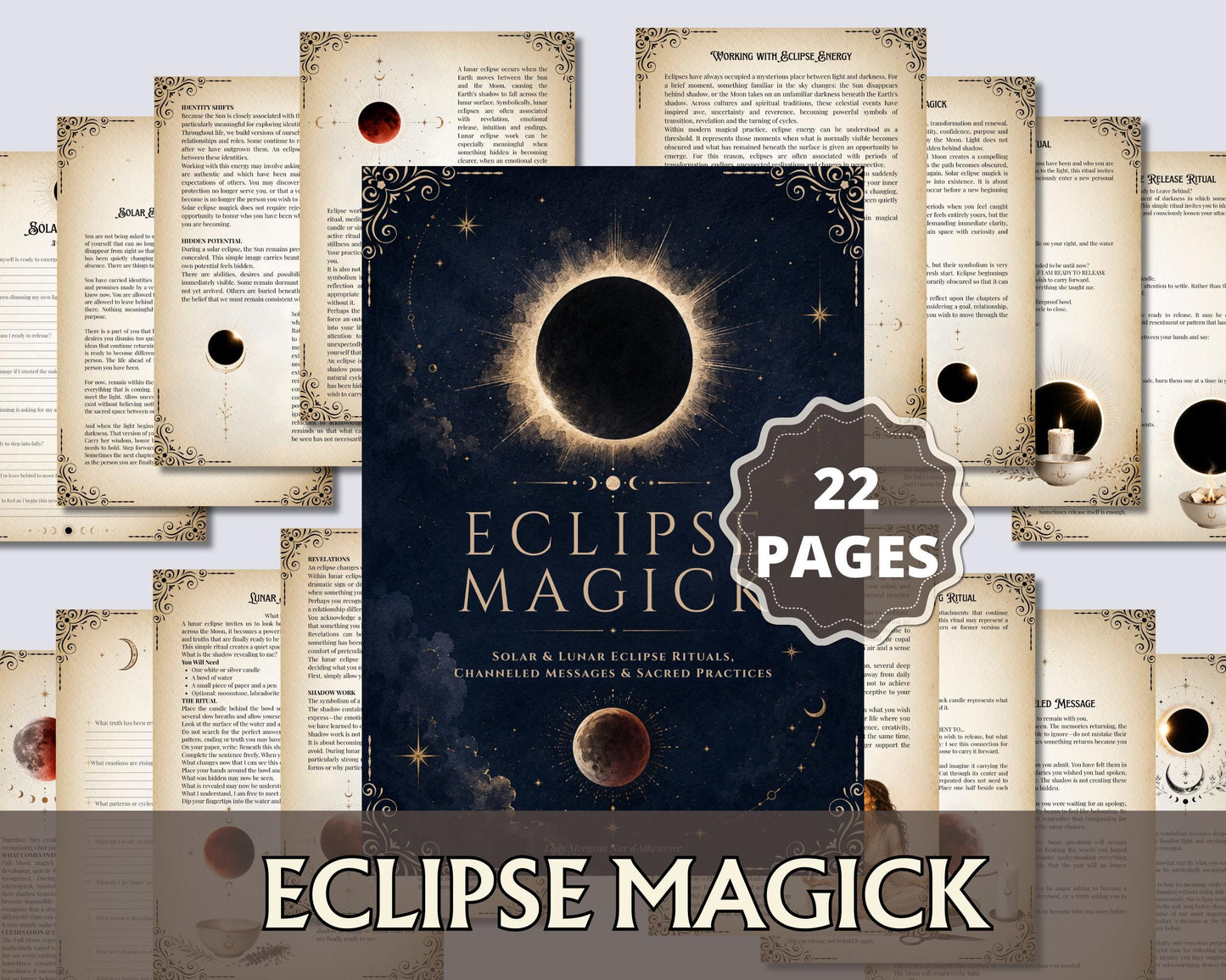 Eclipse Magick Grimoire Pages | Solar & Lunar Eclipse Rituals, Shadow Work and Journaling PDF