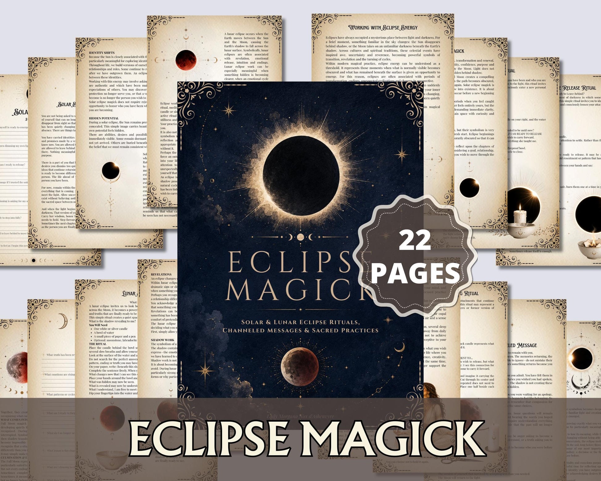Eclipse Magick Grimoire Pages | Solar & Lunar Eclipse Rituals, Shadow Work and Journaling PDF