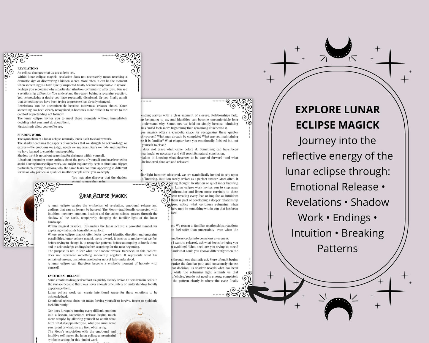 Eclipse Magick Grimoire Pages | Solar & Lunar Eclipse Rituals, Shadow Work and Journaling PDF