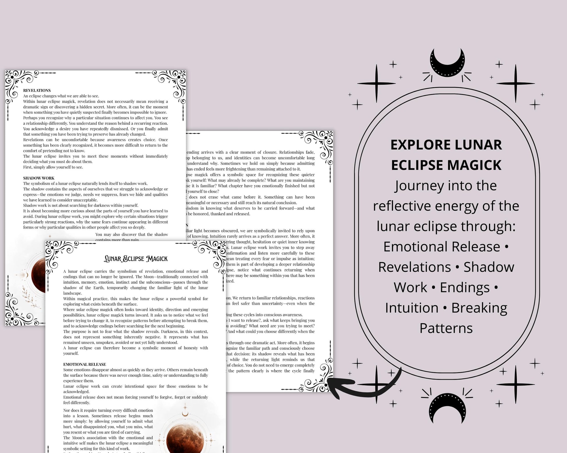 Eclipse Magick Grimoire Pages | Solar & Lunar Eclipse Rituals, Shadow Work and Journaling PDF