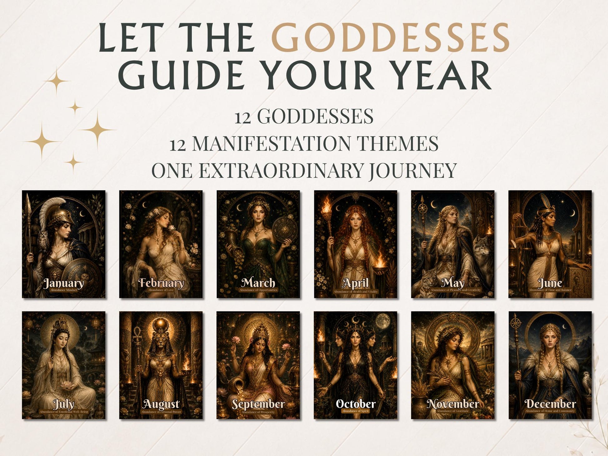 2027 Witch Planner | Manifestation Witch Planner | Hyperlinked Digital Planner, Moon Phases, Goddesses, Tarot, Astrology & Habit Trackers