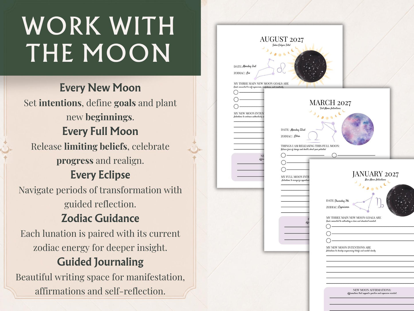 2027 Witch Planner | Manifestation Witch Planner | Hyperlinked Digital Planner, Moon Phases, Goddesses, Tarot, Astrology & Habit Trackers