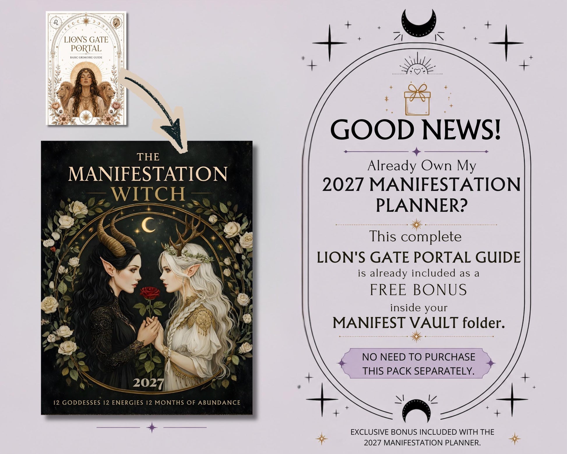 Lion's Gate Portal Guide | Printable Grimoire PDF | Lion's Gate Rituals, Meditation, Tarot Spread, Journal & Manifestation
