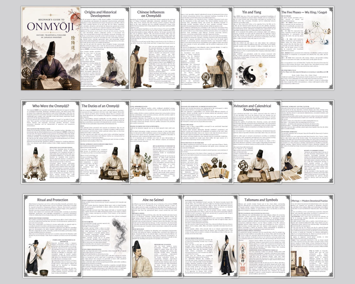 Onmyoji Beginner Guide, Onmyodo PDF, Abe no Seimei, Shikigami, Japanese Folklore, Yin Yang & Five Phases