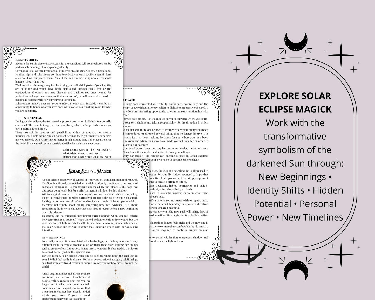 Eclipse Magick Grimoire Pages | Solar & Lunar Eclipse Rituals, Shadow Work and Journaling PDF