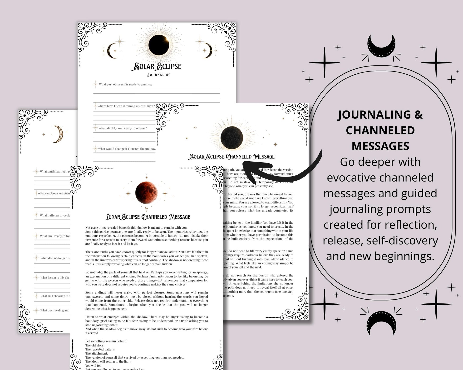 Eclipse Magick Grimoire Pages | Solar & Lunar Eclipse Rituals, Shadow Work and Journaling PDF