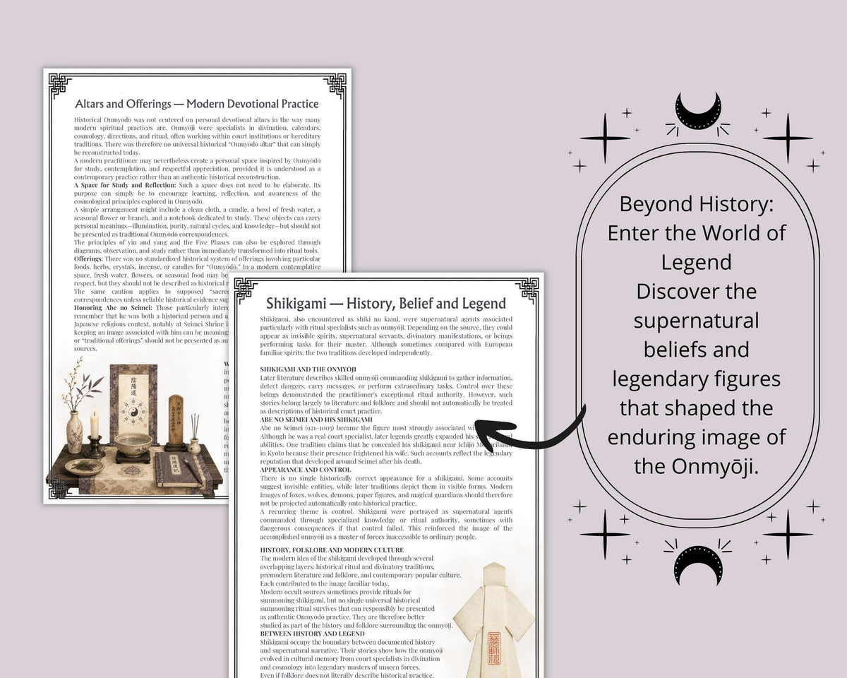 Onmyoji Beginner Guide, Onmyodo PDF, Abe no Seimei, Shikigami, Japanese Folklore, Yin Yang & Five Phases