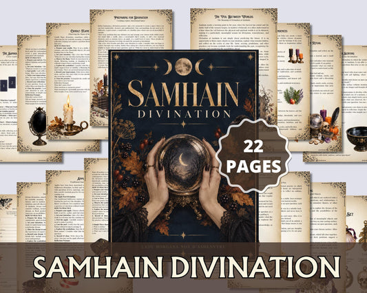 Samhain Divination Grimoire Pages | Book of Shadows Printable | Witchcraft PDF | Tarot, Scrying & Runes