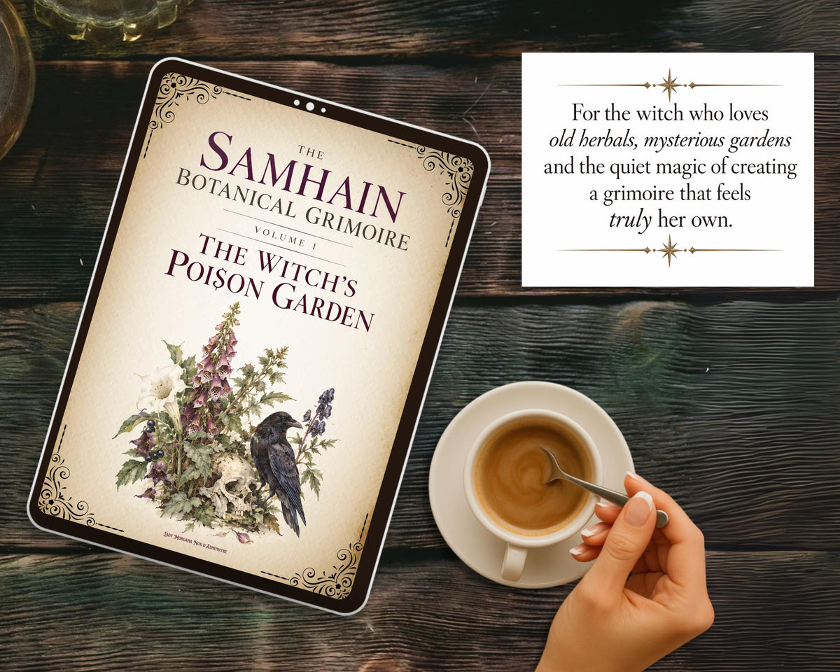 Poison Garden Grimoire Pages, Witchcraft Botanical Printable, Book of Shadows