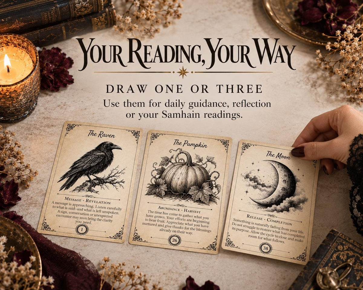 Samhain Oracle Cards Printable, 40 Card Divination Deck, Witchcraft PDF, Halloween Oracle