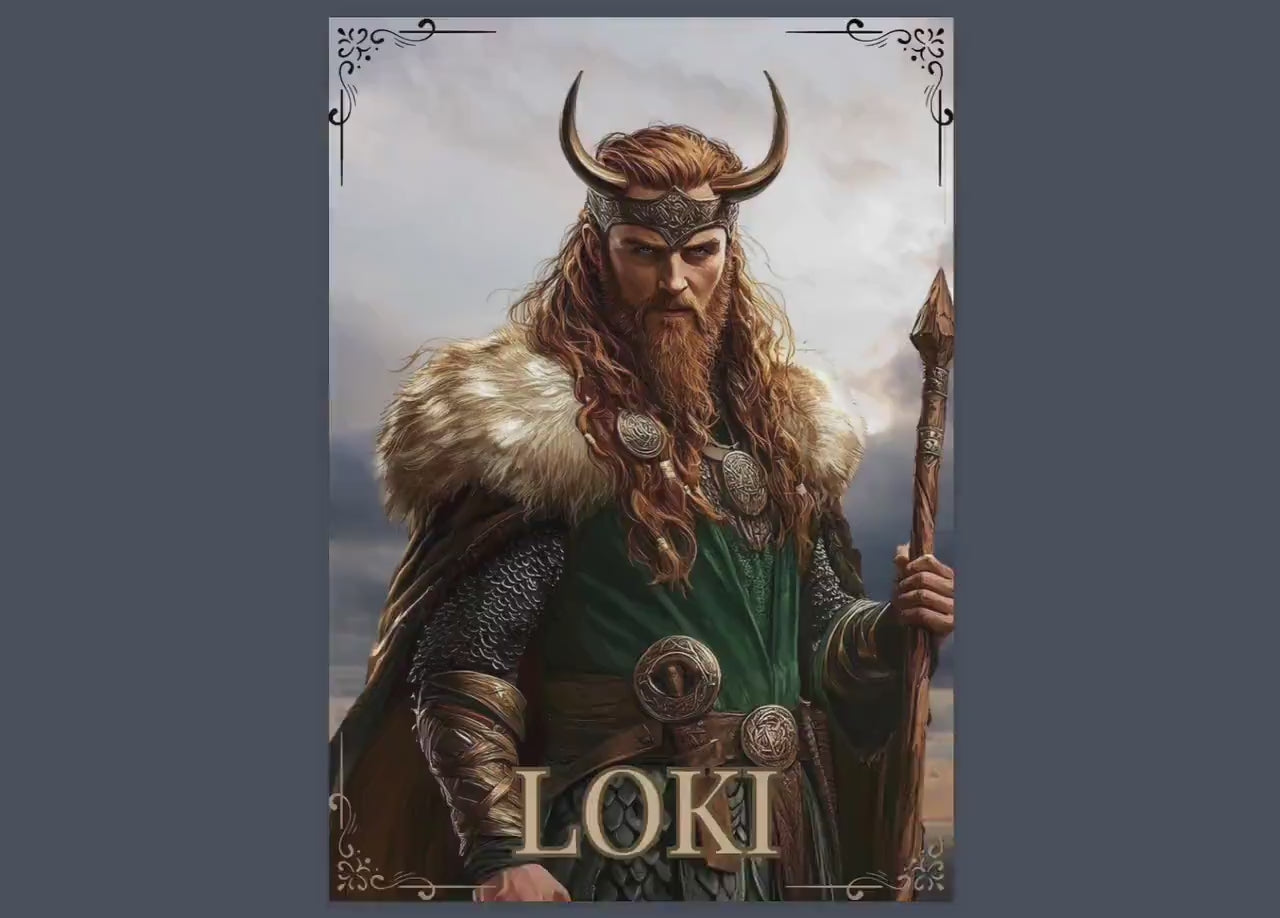 Loki. The Norse Trickster God. Beautiful pages for your Grimoire or Book Of Shadows. Printable.