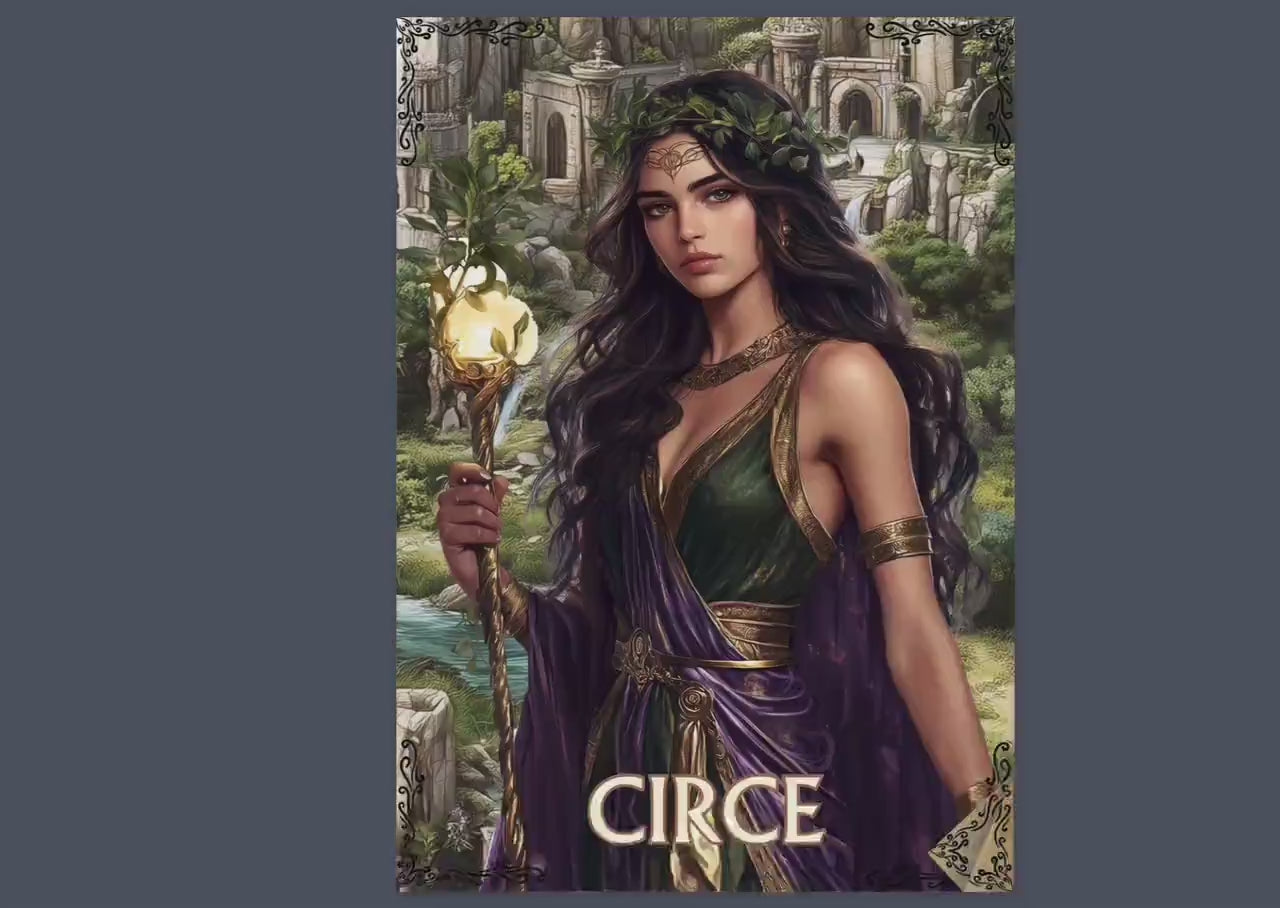 Circe. Greek goddess of sorcery. Beautiful pages for your Grimoire or Book Of Shadows. Printable.