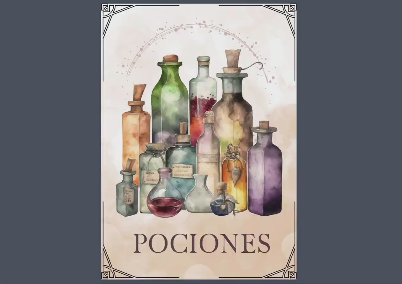 POCIONES. EN ESPAÑOL. Hermosas páginas para tu Libro de las Sombras. Descarga instantánea.