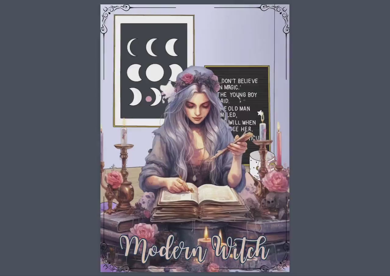 Modern Witch. Beautiful pages for your Grimoire or Book Of Shadows. Printable