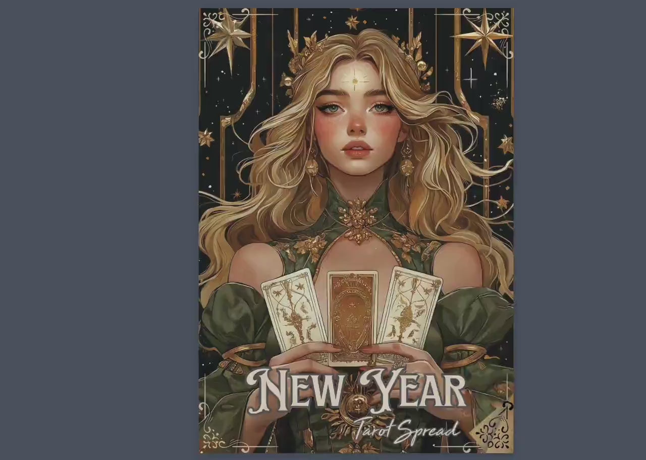 New Year Tarot Spreads Journal. 20 Tarot Spreads to guide your journey into the year ahead. Printable