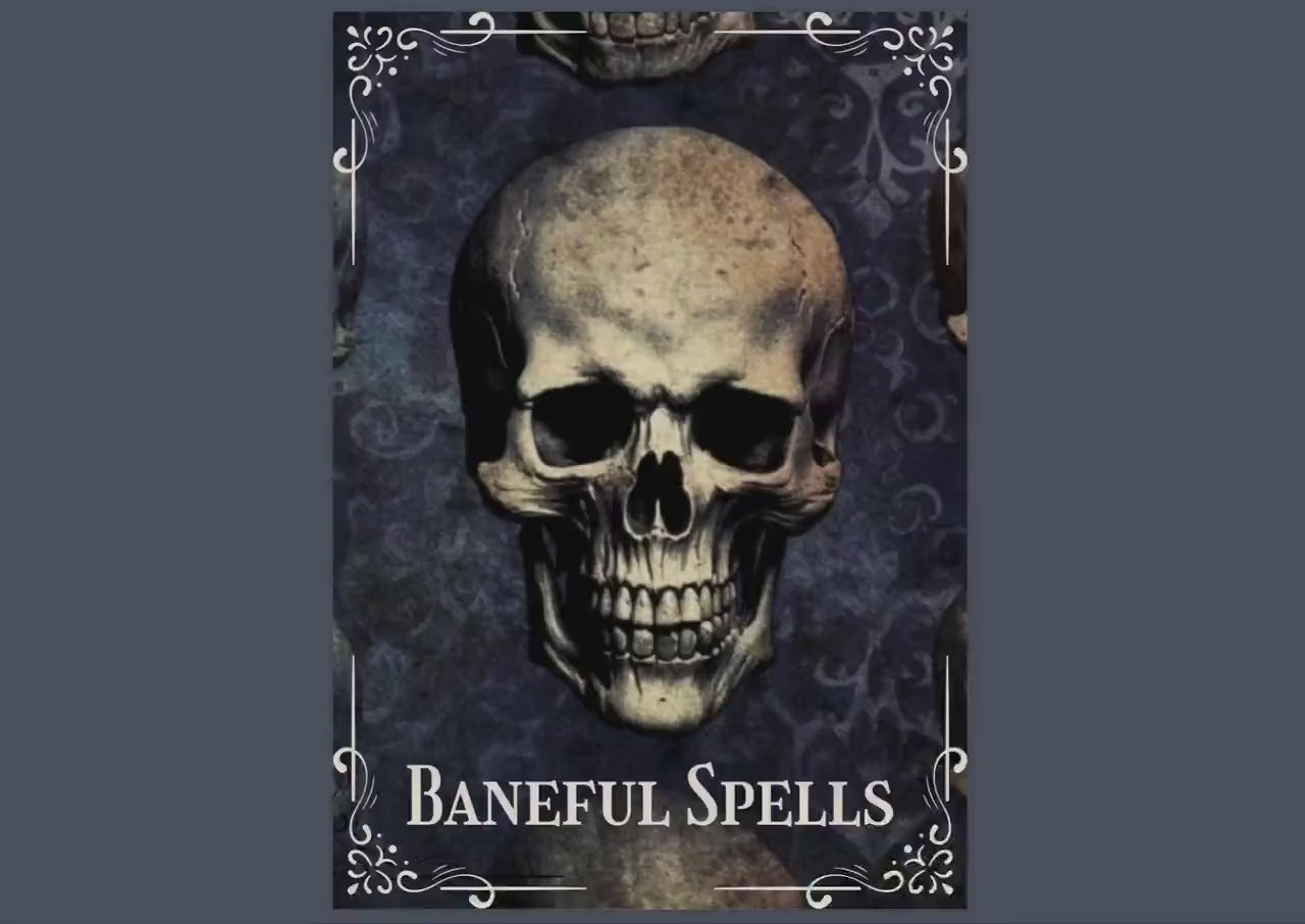 Baneful Magic Spells Collection. 17 Potent Curses & Hexes. Printable.