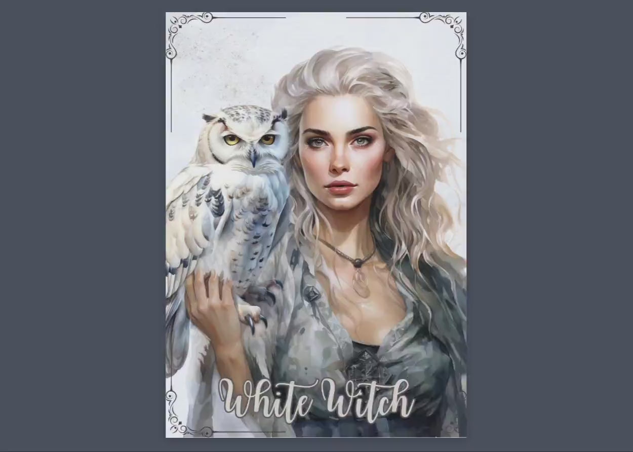 White Witch. Beautiful pages for your Grimoire or Book Of Shadows. Printable