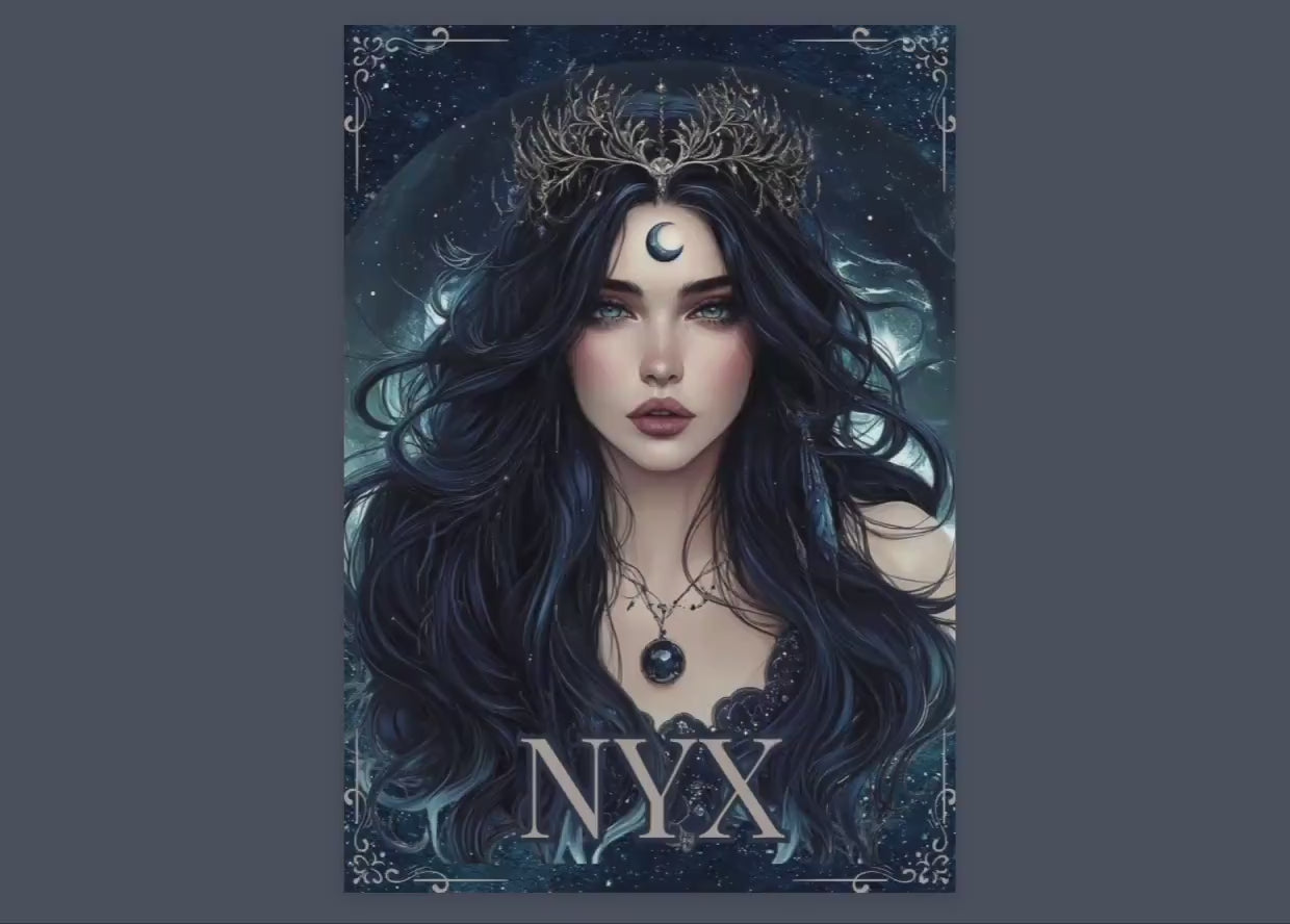 Nyx. The Goddess of Night. Beautiful pages for your Grimoire or Book Of Shadows. Printable.