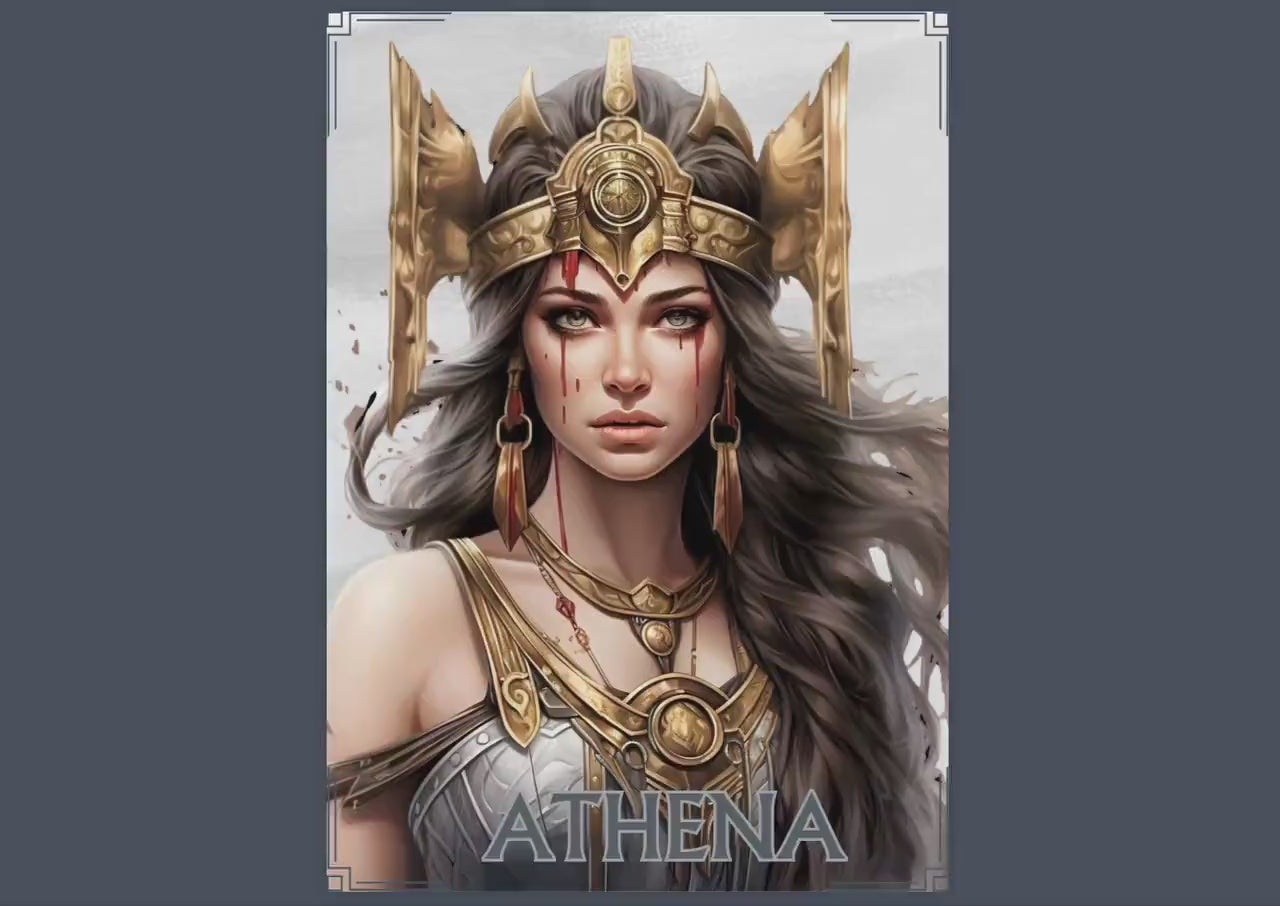 Athena. Greek goddess of wisdom and good counsel, war, the defence of towns, heroic endeavour, weaving, and pottery. Printable pages.