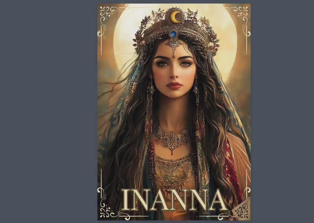 Inanna, the ancient goddess of love, wisdom, and strength. Beautiful pages for your Grimoire or Book of Shadows. Printable