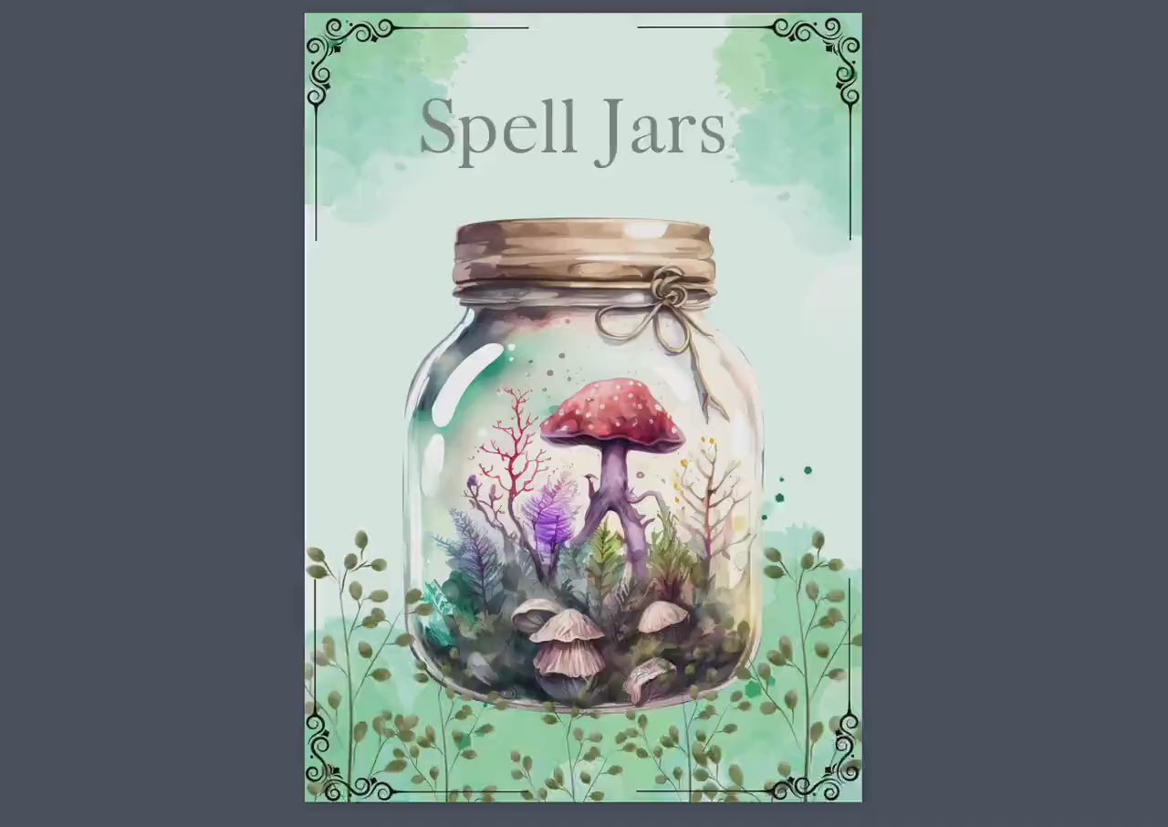 SPELL JARS. Beautiful pages for your Book Of Shadows. Instant download.