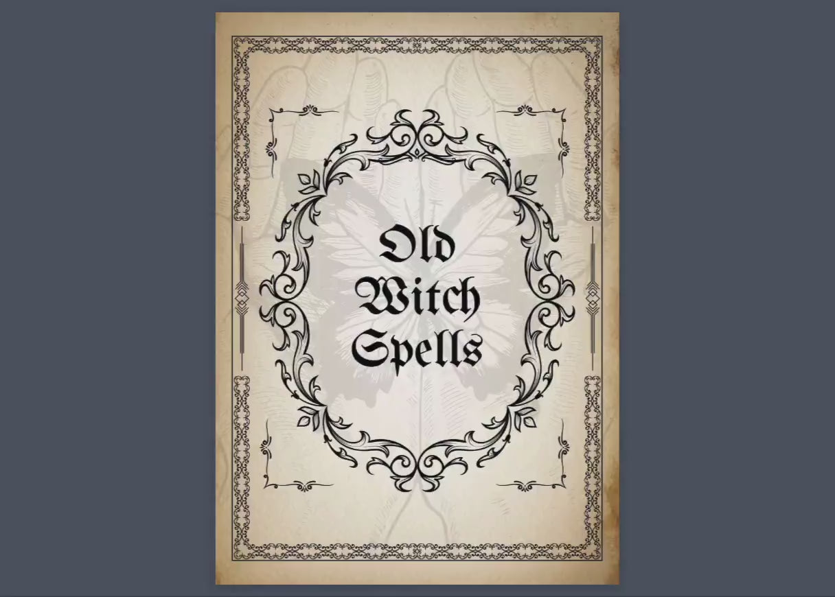 OLD WITCH SPELLS Bundle, 68 Printable Spells, 70 Pages of Beautiful Old Witchcraf Magick for your Grimoire, Book of Shadows or Spellbook