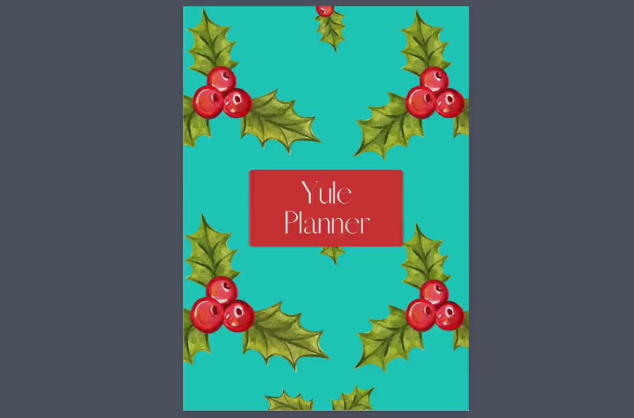 Undated Yule Planner Printable PDF, Printable Holiday Planner, Yule Organizer