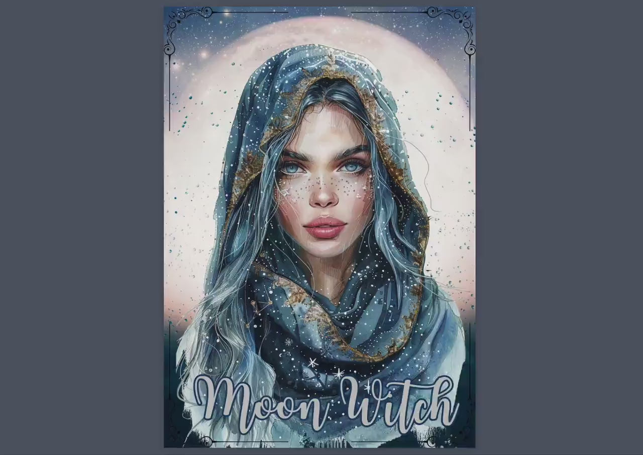 Moon Witch. Solar witch. Beautiful pages for your Grimoire or Book Of Shadows. Printable