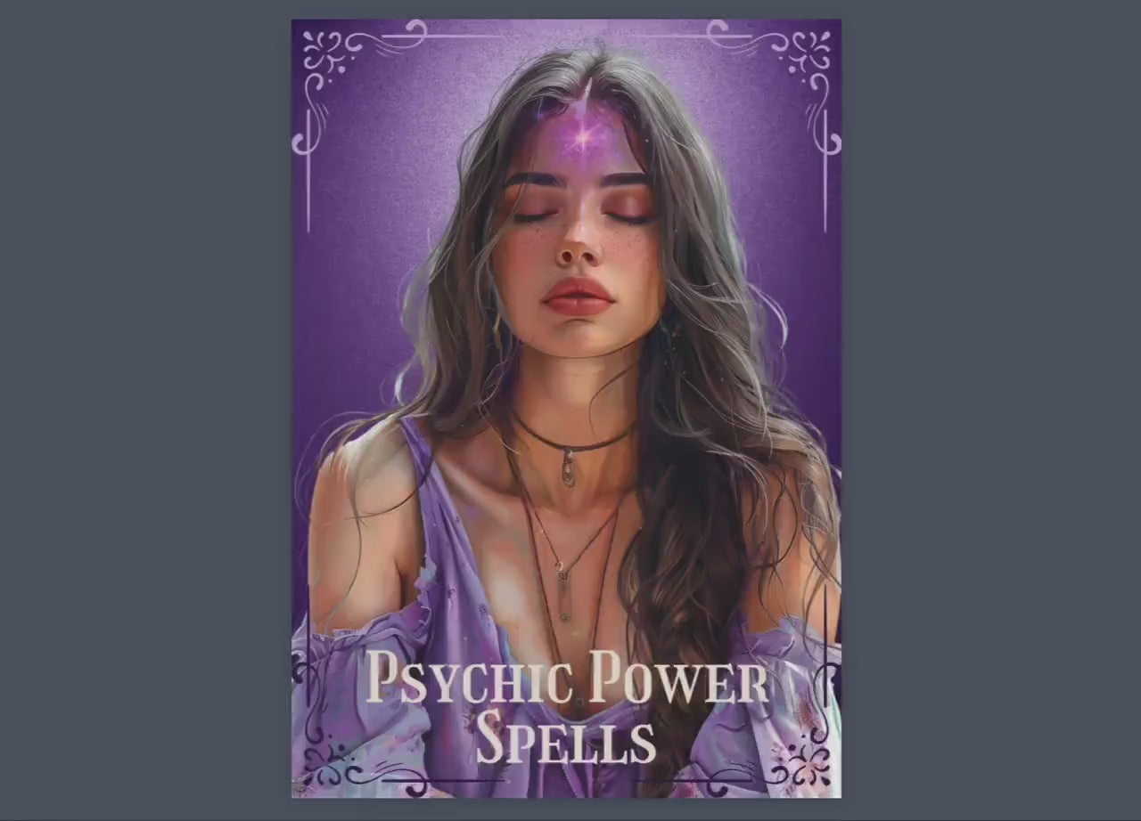 Psychic Power Spells. Beautiful pages for your Grimoire or Book Of Shadows. Printable