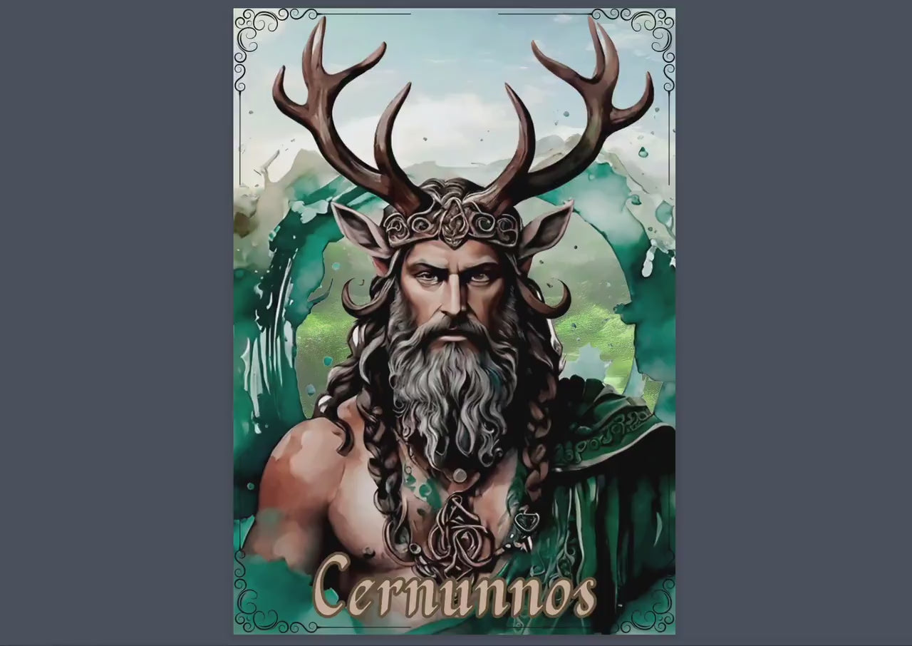 Cernunnos. Gaelic god of beasts and wild places. Beautiful pages for your Grimoire or Book Of Shadows. Printable.