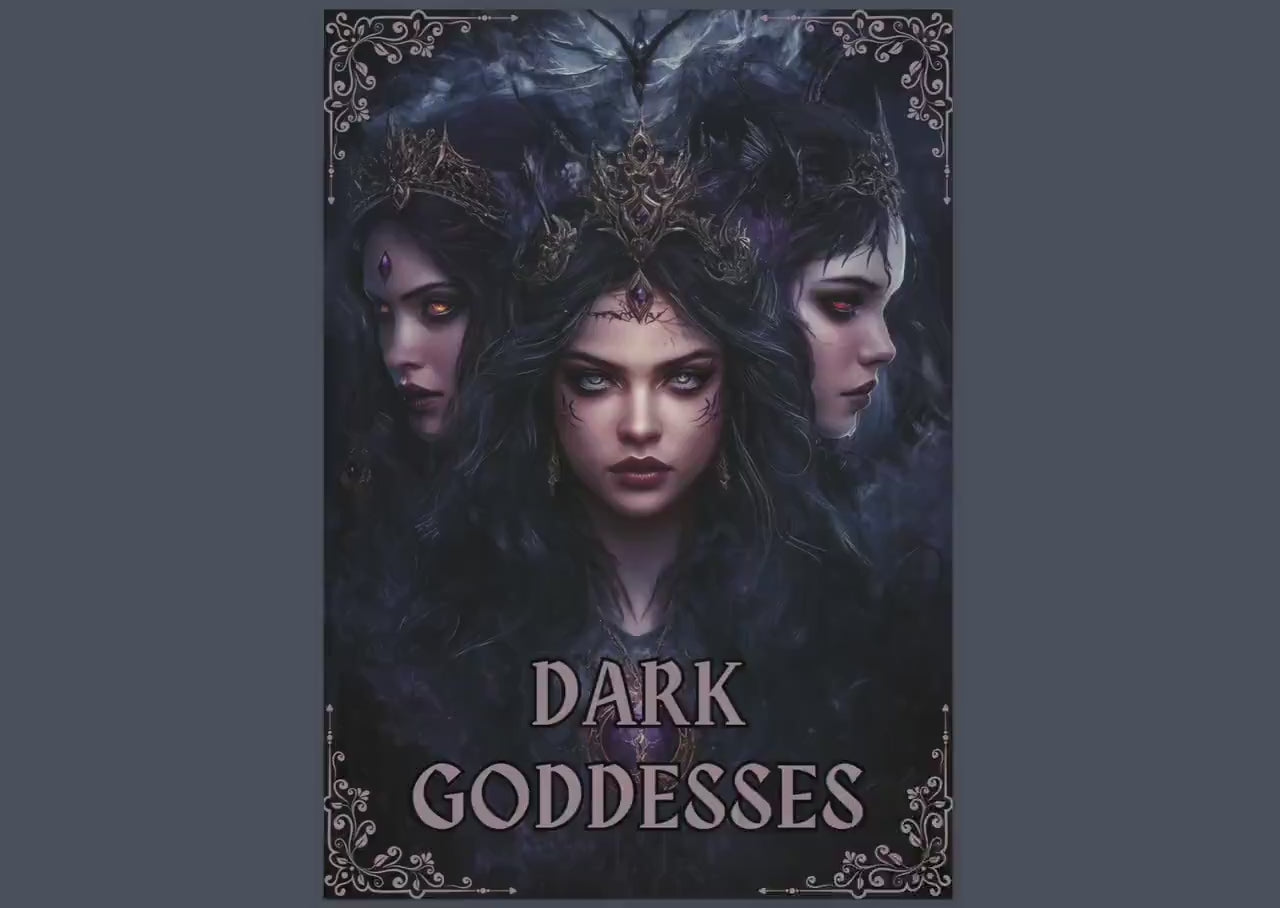 Dark Goddesses. Beautiful pages for your Grimoire or Book Of Shadows. Printable.