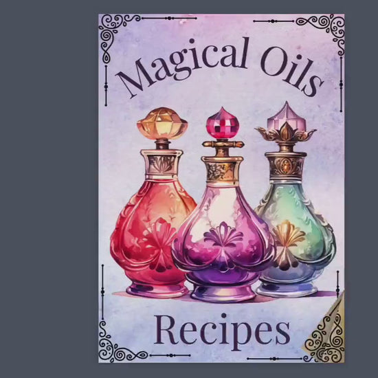 50 Magical Oils, Witchcraft Grimoire Pages, Oil ritual, Grimoire printable pages