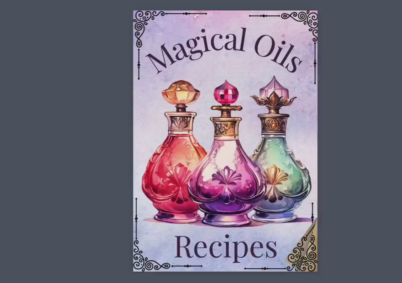 50 Magical Oils, Witchcraft Grimoire Pages, Oil ritual, Grimoire printable pages