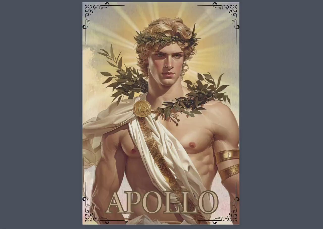 Apollo. Son God Solar God. Beautiful pages for your Grimoire or Book Of Shadows. Printable.