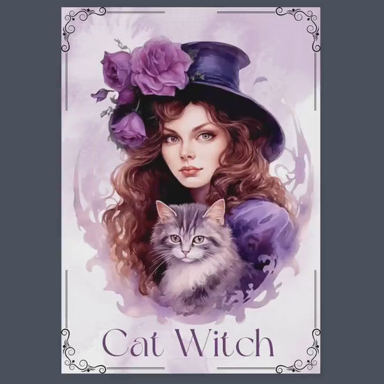Cat Witch. Beautiful pages for your Grimoire. Printable.