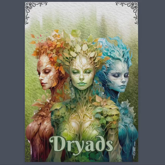 Dryads. Tree nymphs. Beautiful pages for your Grimoire or Book Of Shadows. Printable