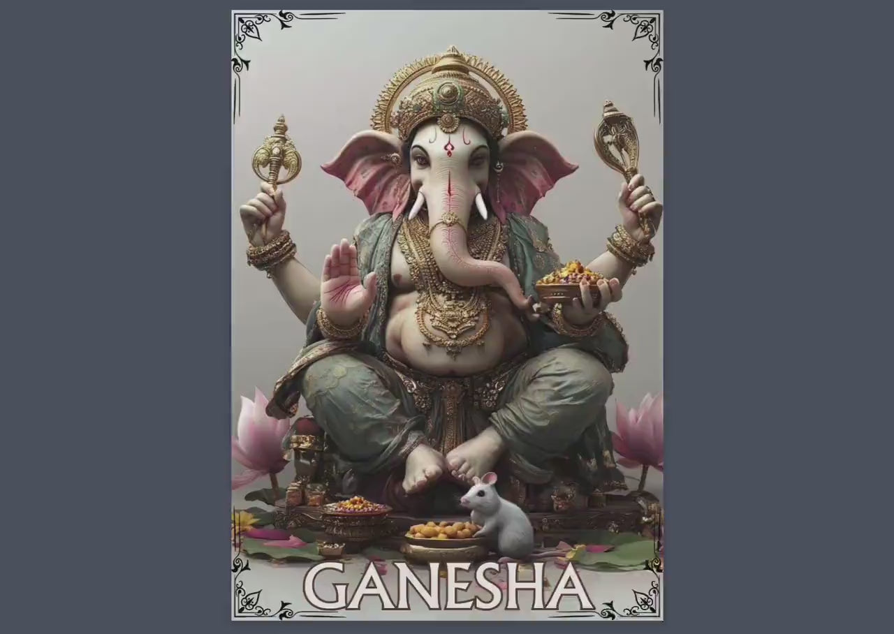 Ganesha. Beautiful pages for your Grimoire or Book of Shadows. Printable.