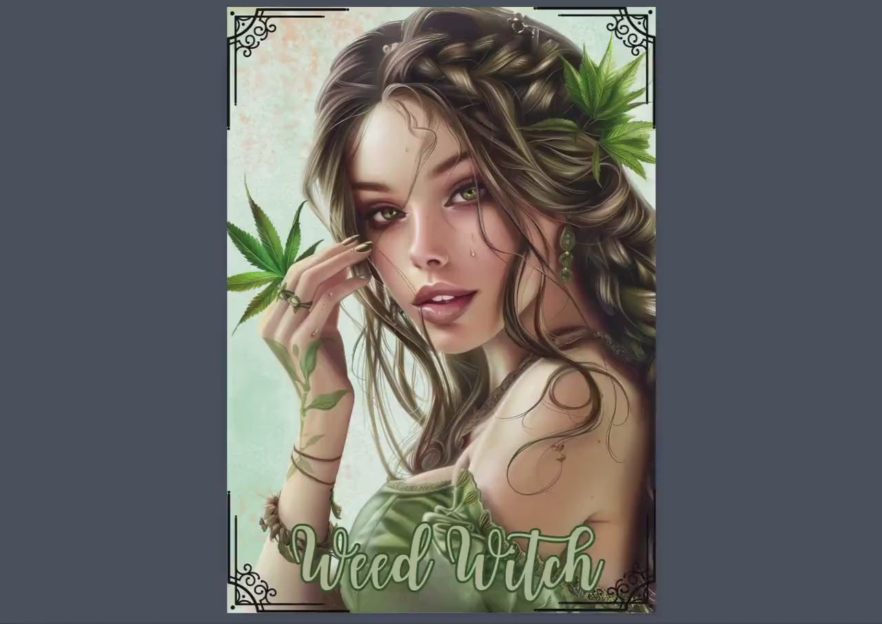 Weed Witch. Basic Guide to Cannabis for Magic and Wellness. Beautiful pages for your Grimoire or Book Of Shadows.